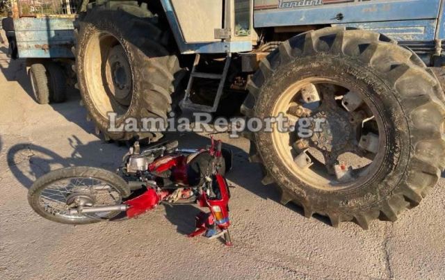 Λαμία: Φοβερό τροχαίο - Σε κρίσιμη κατάσταση 19χρονος - Συγκρούστηκε μηχανάκι με τρακτέρ