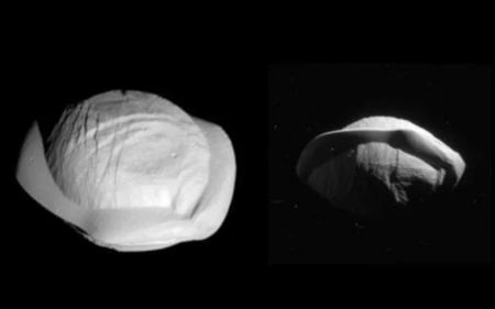 Η NASA δημοσίευσε για πρώτη φορά φωτογραφίες από φεγγάρι του Κρόνου που μοιάζει με… ραβιόλι
