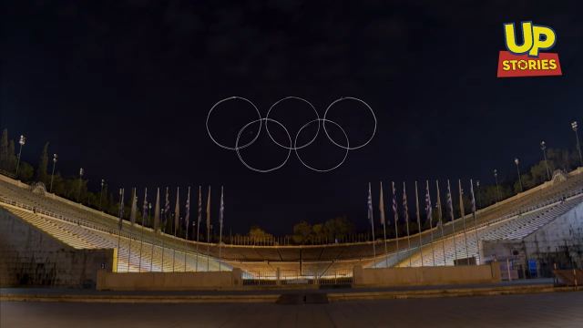 Ολυμπιακοί Αγώνες: Ένα Drone ζωγραφίζει το σύμβολο τους επάνω από το Καλλιμάρμαρο - 3D Light drawing.