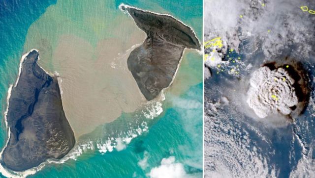 Τόνγκα: Συγκλονίζουν οι εικόνες με την κατάρρευση του ηφαιστείου πριν την τεράστια έκρηξη