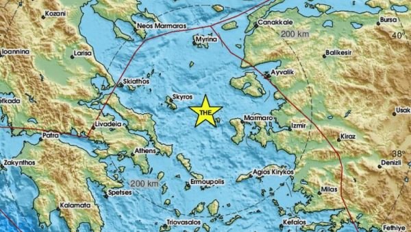 Σεισμός 3.4 Ρίχτερ ανατολικά της Σκύρου