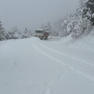 Ξεκίνησε η ψυχρή εισβολή με χιόνια και στη Στερεά Ελλάδα - Χιονίζει γύρω από τη Λαμία