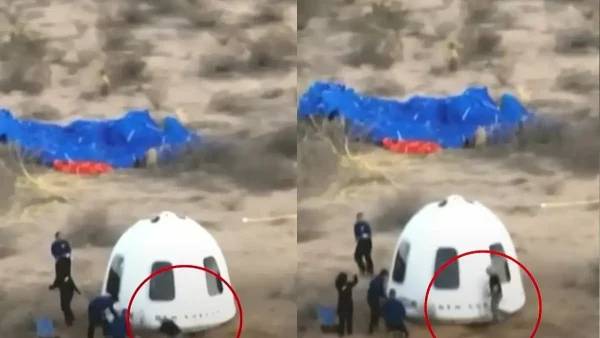 Έπεσε κάτω ο Τζεφ Μπέζος, καθώς έτρεχε ενθουσιασμένος να χαιρετήσει την αρραβωνιαστικιά του μετά τη διαστημική πτήση