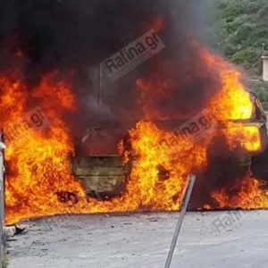 Βαν λαμπάδιασε σε βενζινάδικο στη Λεωφόρο Μαραθώνος – Κομφούζιο στη διασταύρωση της Ραφήνας