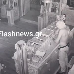 Χανιά: Ημίγυμνος διαρρήκτης έσπασε τα παγκάρια και έκλεψε τάματα σε ιερό ναό