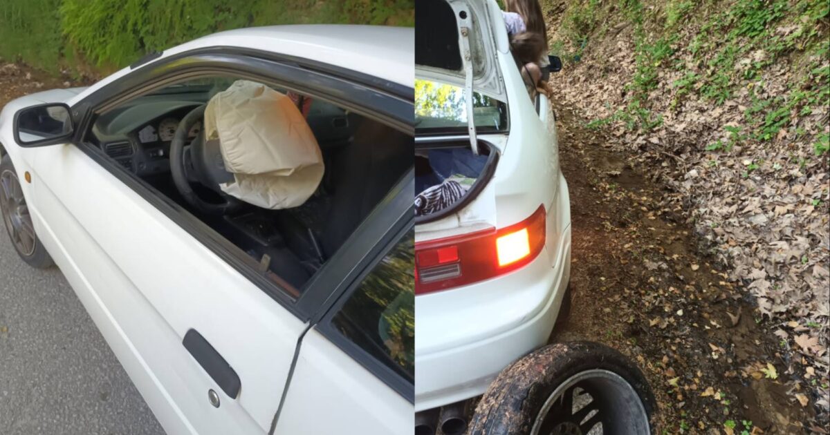 Αυτοκίνητο έπεσε σε λακκούβα και άνοιξε ο αερόσακος!