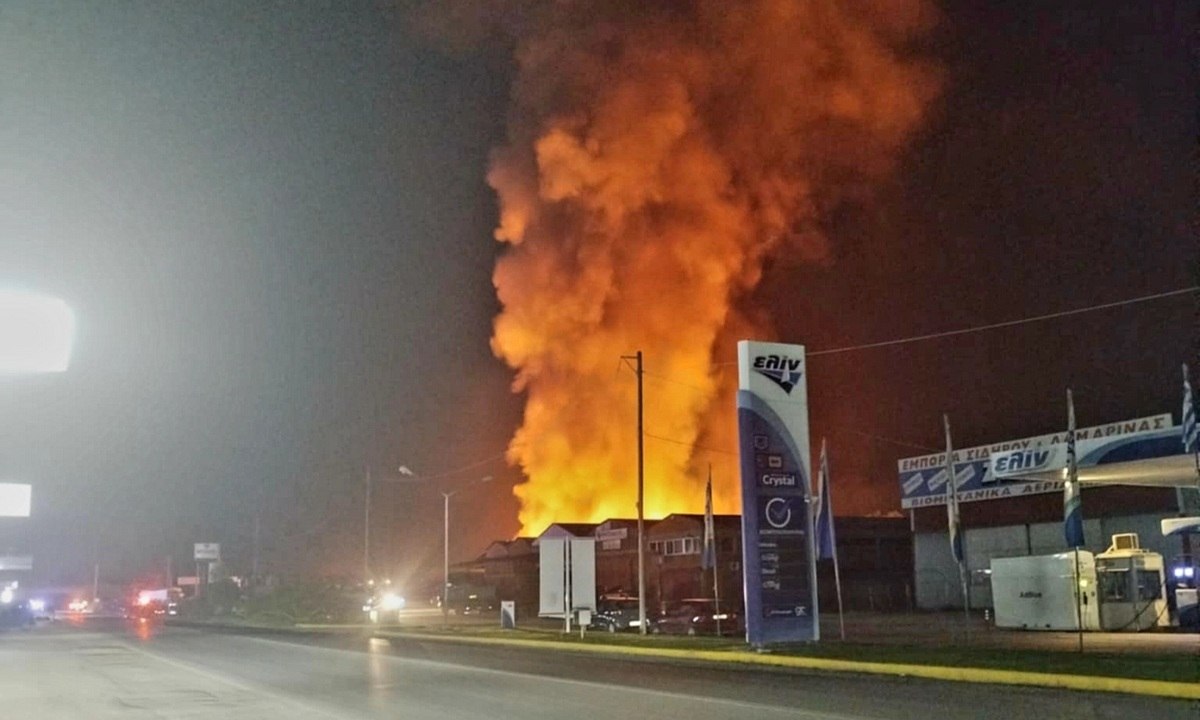 Λαμπάδιασε εργοστάσιο έξω από τα Τρίκαλα