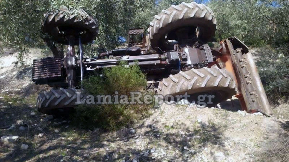 Φθιώτιδα: Ανατροπή τρακτέρ στην Άγναντη - Είχε άγιο ο οδηγός του