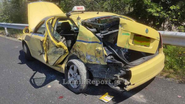 Σοβαρό τροχαίο στην εθνική οδό - Φορτηγό χτύπησε ταξί (ΦΩΤΟ)