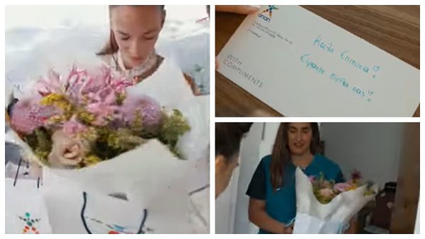 Ευχές για καλή επιτυχία με δώρα και λουλούδια στις αθλήτριες της Εθνικής Ομάδας Μπάσκετ Γυναικών – Η έκπληξη του ΟΠΑΠ λίγο πριν το πρώτο τζάμπολ