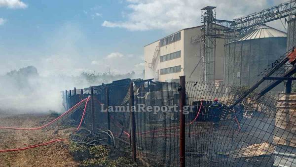 Πυρκαγιά δίπλα σε εργοστάσιο στο Σχηματάρι
