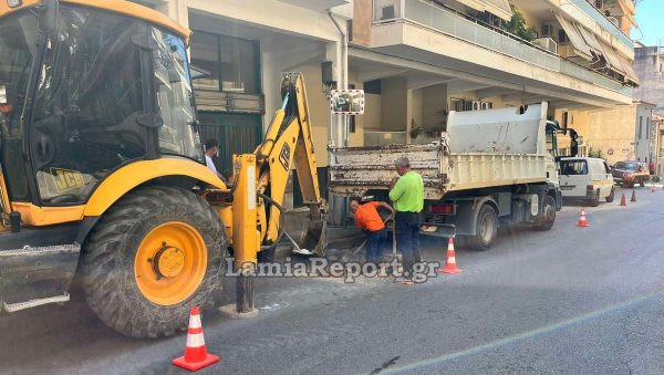 Βλάβη και διακοπή νερού σε αρκετά σημεία στη Λαμία