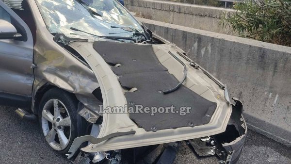 Τροχαίο με εκτροπή αυτοκινήτου στην εθνική οδό (ΦΩΤΟ)