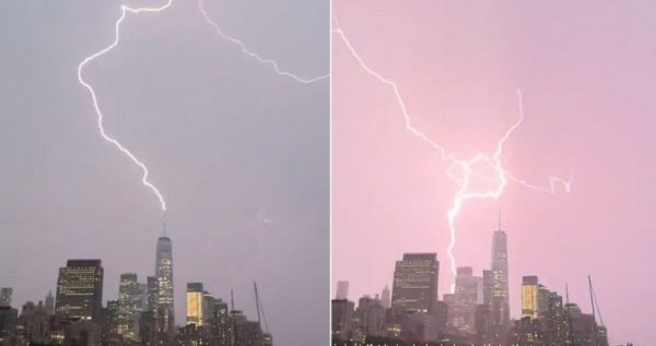 Νέα Υόρκη: Κεραυνός «χτύπησε» το Παγκόσμιο Κέντρο Εμπορίου – Εντυπωσιακό βίντεο