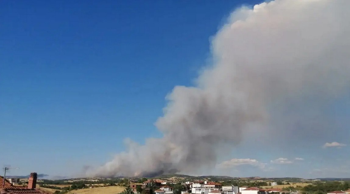 Πυρκαγιά στη Θεσσαλονίκη στην περιοχή Άσσηρος – 67 πυροσβέστες στη μάχη με τις φλόγες