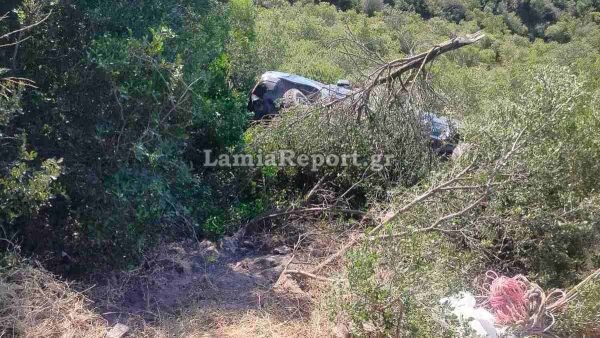 Φθιώτιδα: «Βουτιά» στο γκρεμό για αμάξι με τρεις επιβάτες - Σταμάτησε η πτώση από την πυκνή βλάστηση (ΦΩΤΟ)