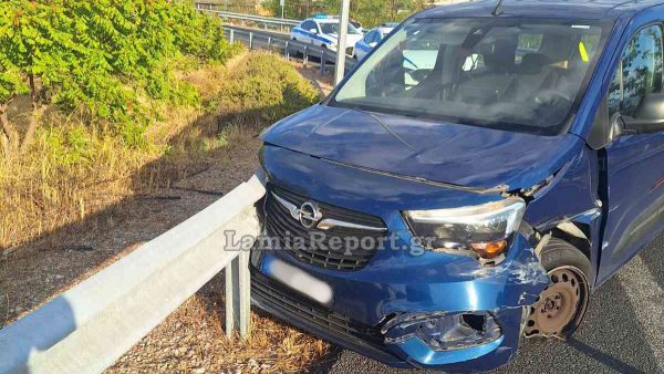 Λαμία: Εκτροπή αυτοκινήτου στην έξοδο της εθνικής προς Θεσσαλονίκη (ΦΩΤΟ)