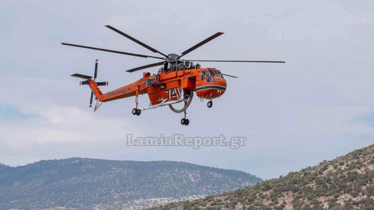 Φωκίδα: Πρόλαβαν με τα ελικόπτερα την πυρκαγιά σε δασική έκταση από κεραυνό - Δείτε εικόνες