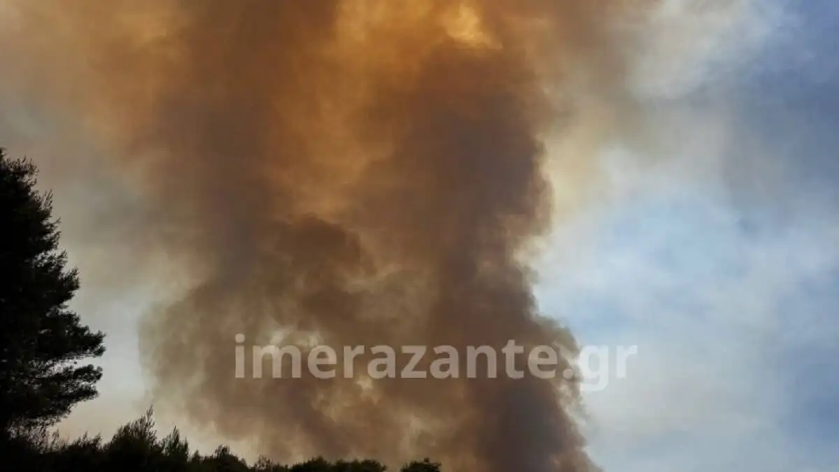 Ζάκυνθος: Αναζωπύρωση και μάχη με τις φλόγες για δεύτερη