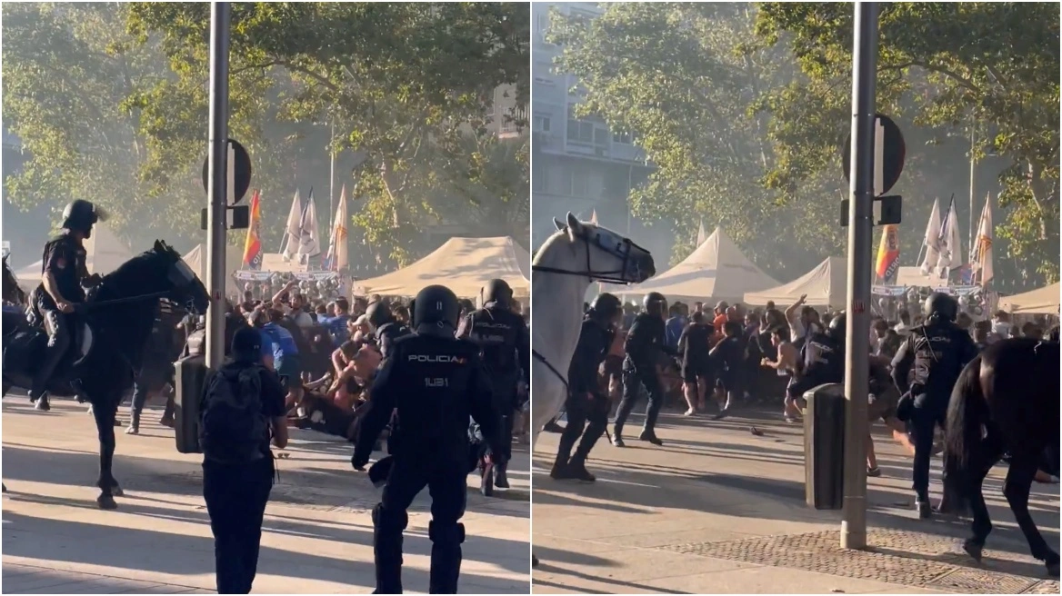 Ρεάλ Μαδρίτης - Μαρσέιγ: Επεισόδια έξω από το Μπερναμπέου - Βίντεο