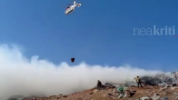 Φωτιά στον ΧΥΤΑ Αγίου Νικολάου – Ήχησε το 112 «κλείστε πόρτες και παράθυρα»