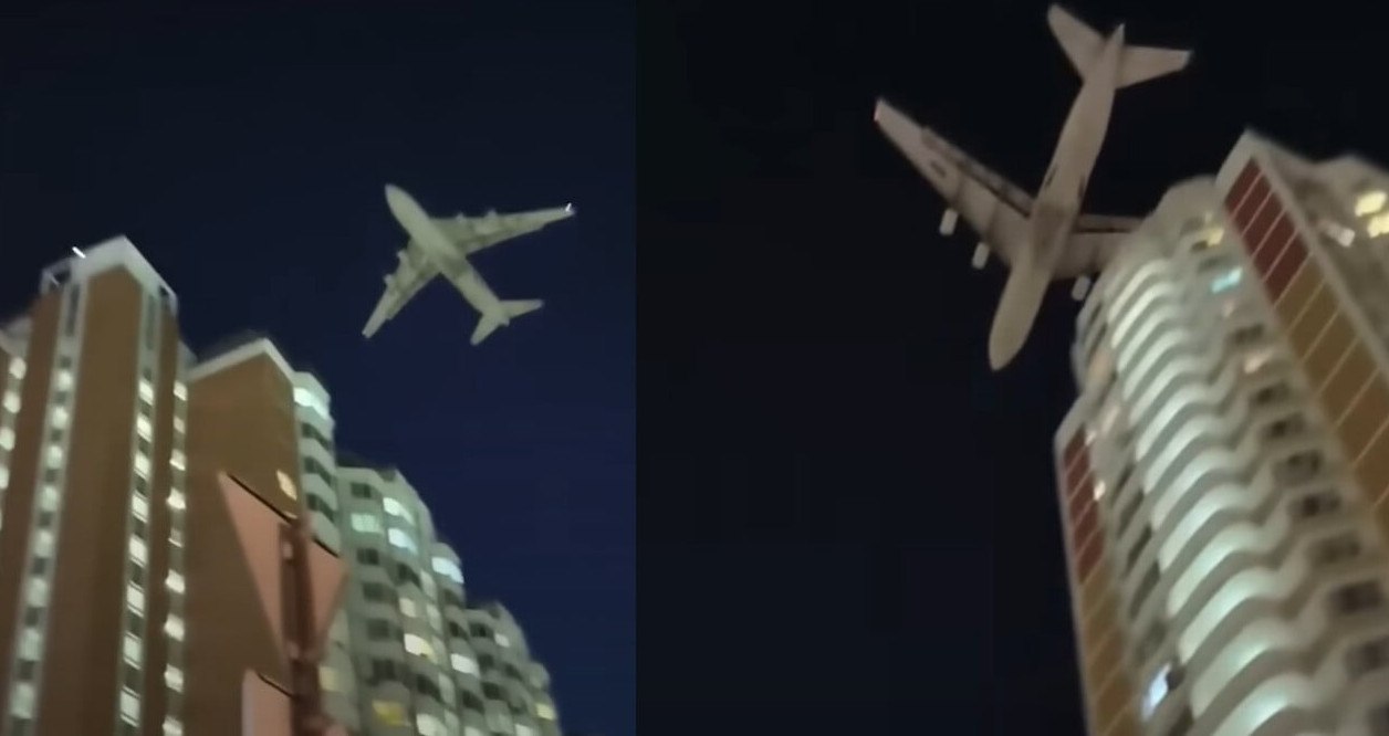 Πελώριο αεροσκάφος πετάει ξυστά από κτίρια στη Μόσχα (ΒΙΝΤΕΟ)