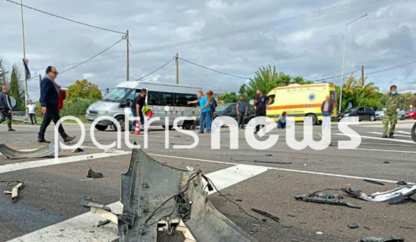 Τροχαίο στην Ηλεία: Τρεις τραυματίες έπειτα από σύγκρουση τριών οχημάτων