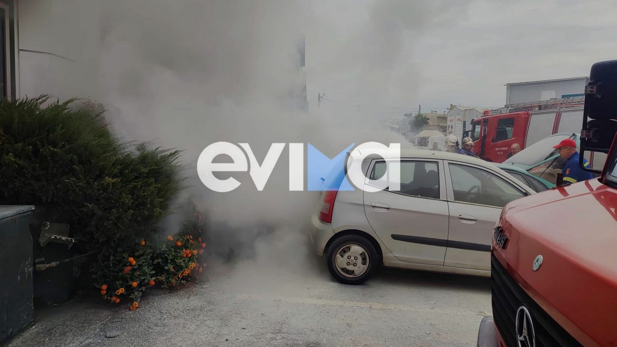 Στις φλόγες το πρωί σταθμευμένο αυτοκίνητο στη Χαλκίδα