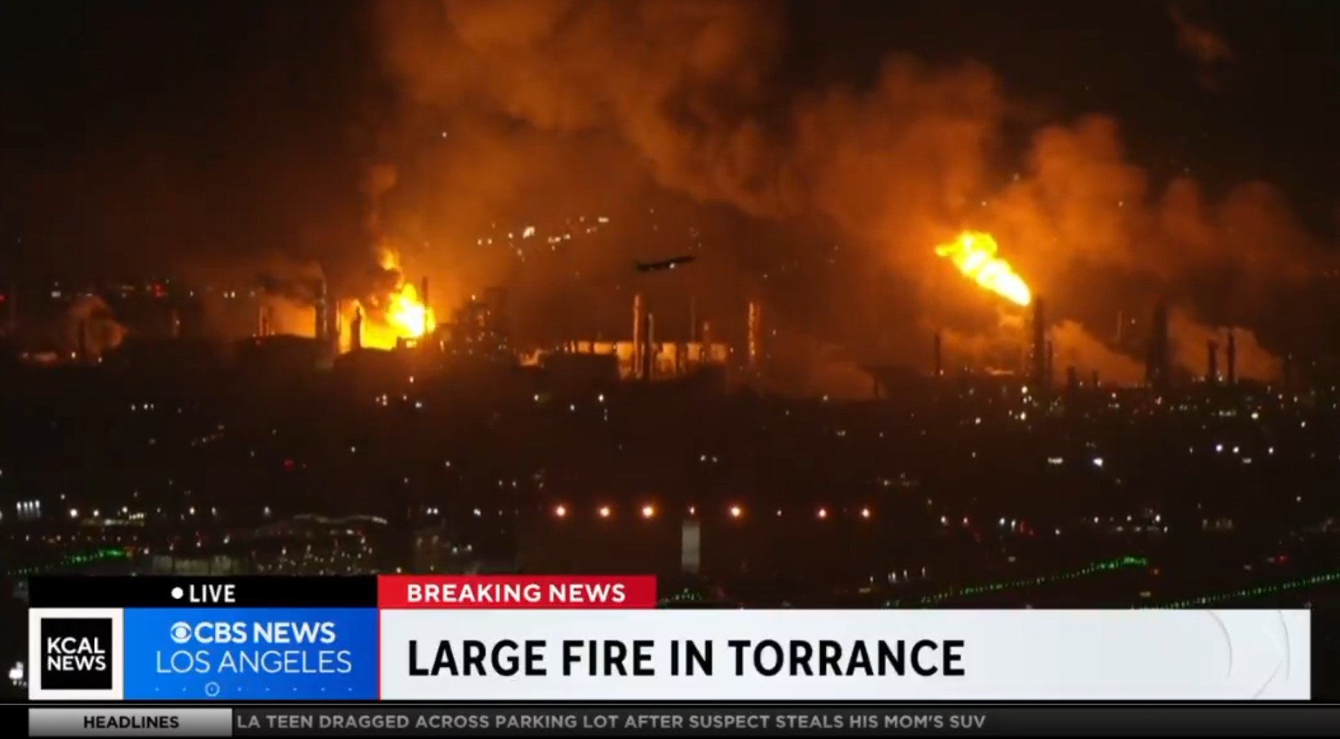 Μεγάλη φωτιά σε διυλιστήριο της Chevron κοντά στο Λος Άντζελες