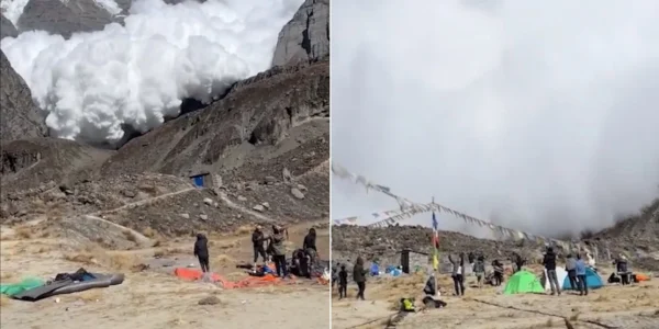 Βίντεο-σοκ: Η στιγμή που χιονοστιβάδα κατεβαίνει με ορμή ένα από τα ψηλότερα βουνά στον κόσμο -Σάστισαν οι ορειβάτες