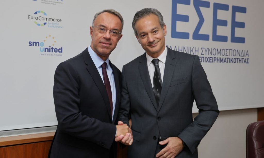 Συνάντηση Σταιϊκούρα με τον Πρόεδρο της Ελληνικής Συνομοσπονδίας Εμπορίου & Επιχειρηματικότητας