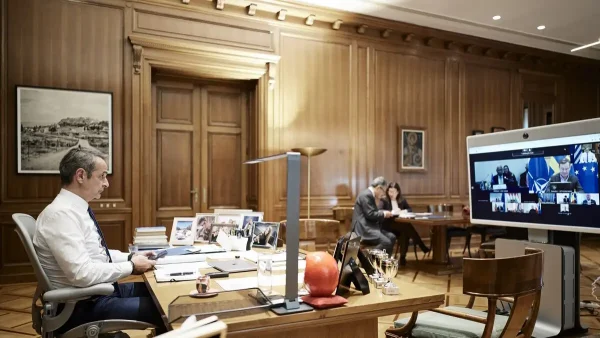 O Κυριάκος Μητσοτάκης συμμετείχε στην τηλεδιάσκεψη της «Συμμαχίας των Προθύμων» για την Ουκρανία