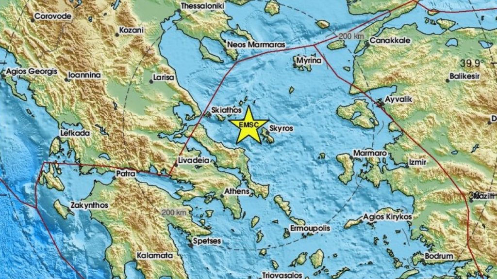Σεισμός 4,6 Ρίχτερ ταρακούνησε Σκύρο και Εύβοια