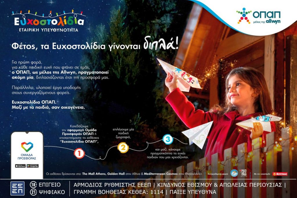 Μία ευχή γίνεται δύο φέτος τα Χριστούγεννα με τα Ευχοστολίδια