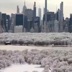 Μαγευτικές εικόνες από τη χιονισμένη Νέα Υόρκη, στα λευκά και το Central Park με εκατοντάδες κόσμου (βίντεο)