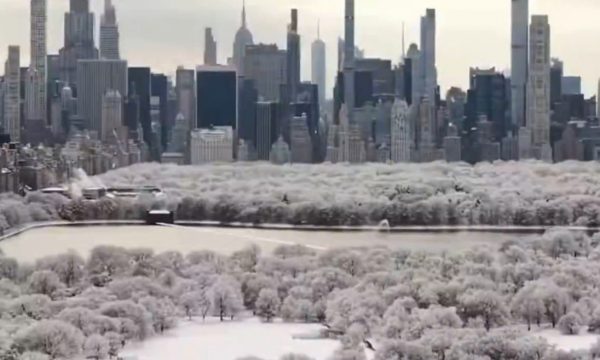 Μαγευτικές εικόνες από τη χιονισμένη Νέα Υόρκη, στα λευκά και το Central Park με εκατοντάδες κόσμου (βίντεο)