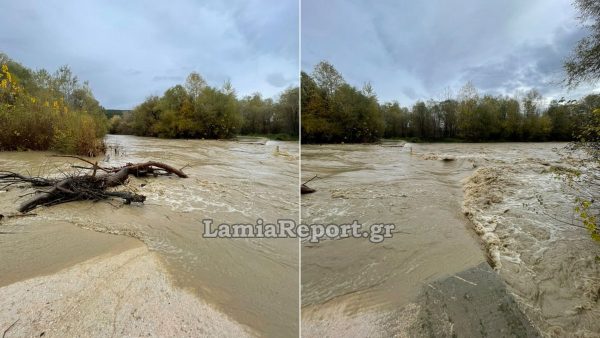 Φούσκωσε ο Σπερχειός από την ισχυρή βροχόπτωση (ΒΙΝΤΕΟ-ΦΩΤΟ)