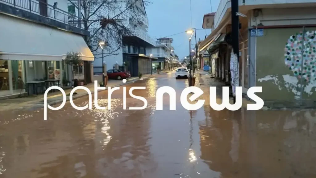 Η κακοκαιρία Kristin σαρώνει την Ηλεία: Κατολισθήσεις και πλημμύρες σε δρόμους και υπόγεια – Κατέρρευσε τοίχος σπιτιού