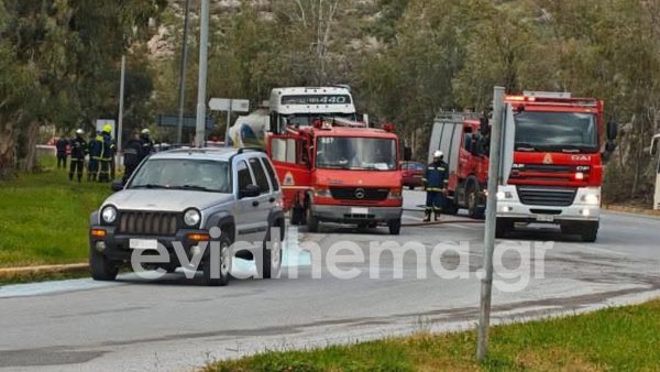 Πήρε φωτιά λάστιχο βυτιοφόρου - Συναγερμός στην Πυροσβεστική