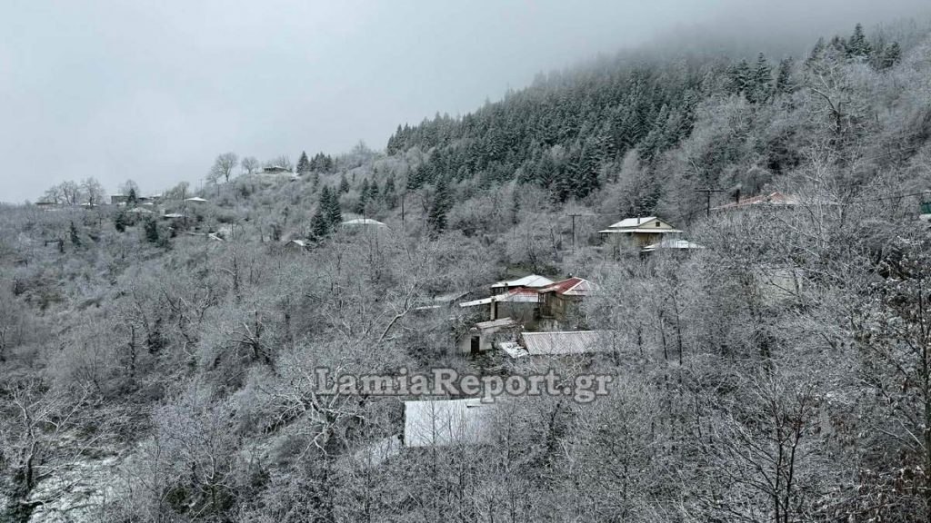 Στα λευκά ντύθηκαν τα ορεινά χωριά της δυτικής Φθιώτιδας (ΒΙΝΤΕΟ)