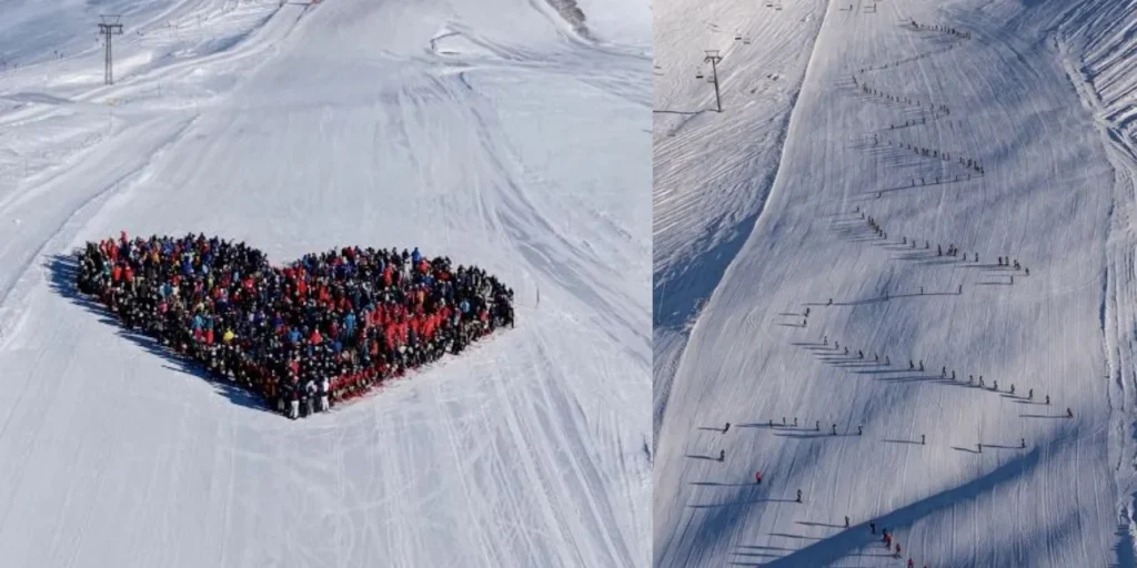 H κοινότητα του σκι πενθεί για τα θύματα του Κραν Μοντανά - Δημιούργησαν μια καρδιά στο χιόνι στη μνήμη τους (ΒΙΝΤΕΟ)