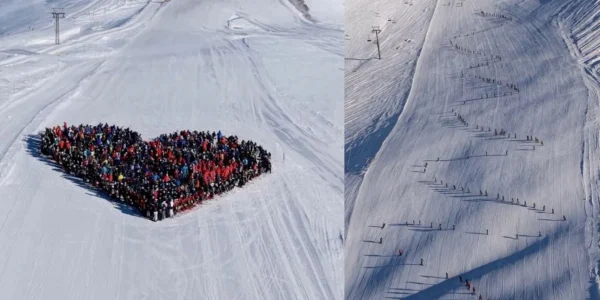 H κοινότητα του σκι πενθεί για τα θύματα του Κραν Μοντανά - Δημιούργησαν μια καρδιά στο χιόνι στη μνήμη τους (ΒΙΝΤΕΟ)