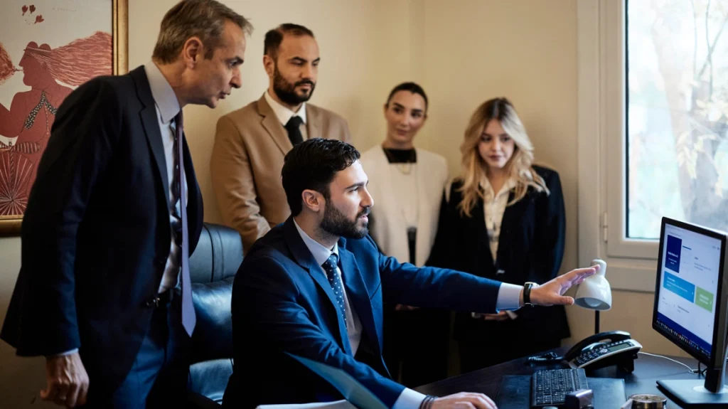 Σε δικηγορικό γραφείο για την παρουσίαση του νέου ψηφιακού δικαστικού φακέλου ο Μητσοτάκης