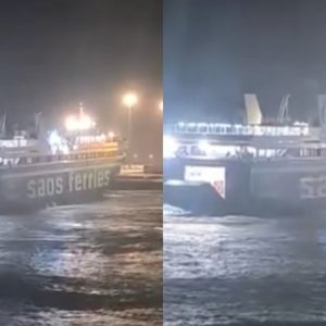 Ρόδος: Πλοίο έδωσε μάχη για να βγει από το λιμάνι λόγω της κακοκαιρίας