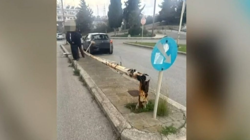 Κολόνα φωτισμού έπεσε πάνω σε εν κινήσει ΙΧ στη Ρόδο