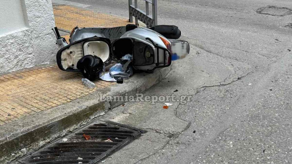 Λαμία: Τροχαίο με μηχανάκι σε «γνωστή» διασταύρωση της πόλης - Δείτε εικόνες