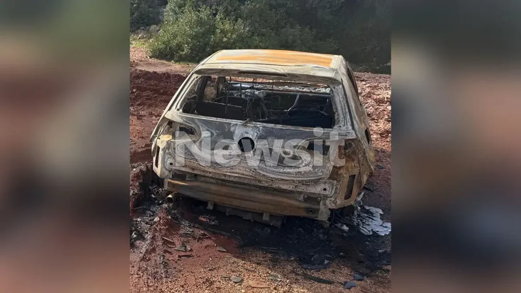 Νέα Πέραμος: Φύλλο και φτερό το καμένο αυτοκίνητο των δραστών της δολοφονίας του 27χρονου
