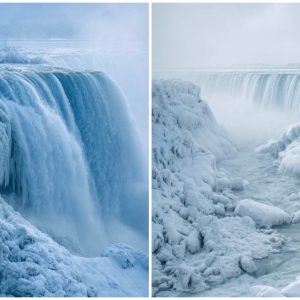 Οι καταρράκτες του Νιαγάρα σχεδόν πάγωσαν δημιουργώντας ένα μαγευτικό τοπίο