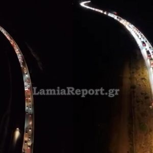 Ουρές χιλιομέτρων και ταλαιπωρία στην εθνική οδό Αθηνών - Λαμίας (ΒΙΝΤΕΟ)