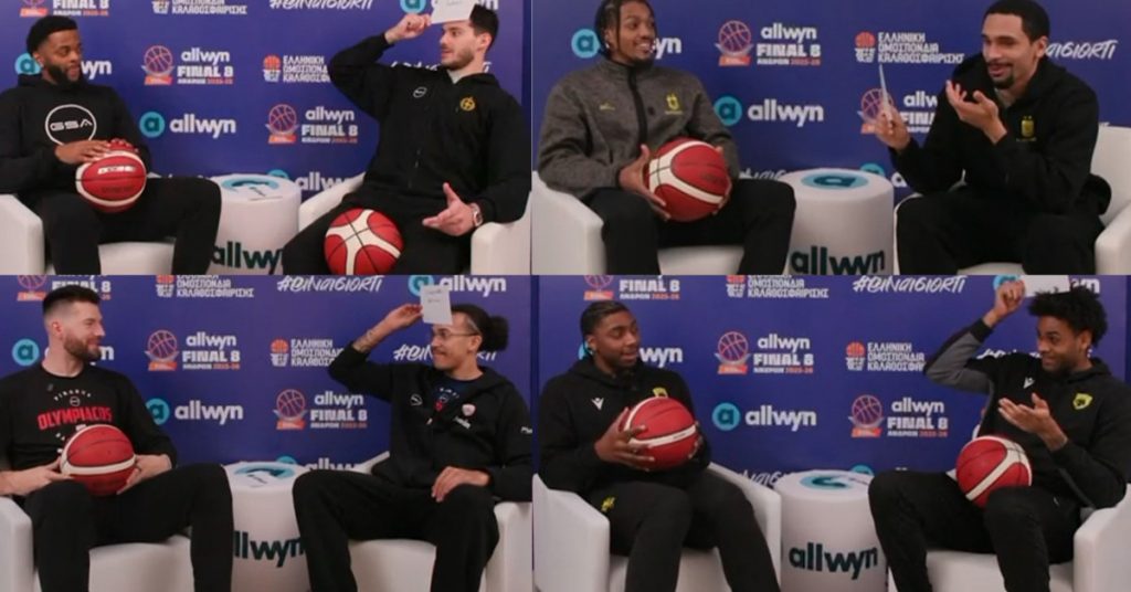 Allwyn Final 8: Οι παίκτες των πρώτων προημιτελικών περιγράφουν συμπαίκτες τους σε 24 δευτερόλεπτα (ΒΙΝΤΕΟ)